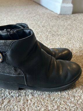 Stride Rite Black Ankle Boots with Sparkle Panel